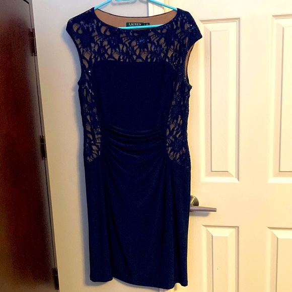 Lauren Ralph Lauren size 12 navy blue dress - Picture 1 of 3